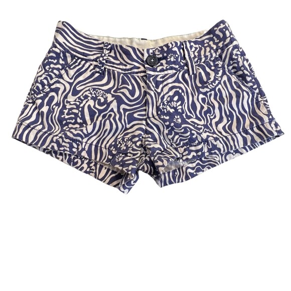 Lilly Pulitzer 33092 The Walsh Short The Bright Night Print Blue White Size 00 - Picture 1 of 7